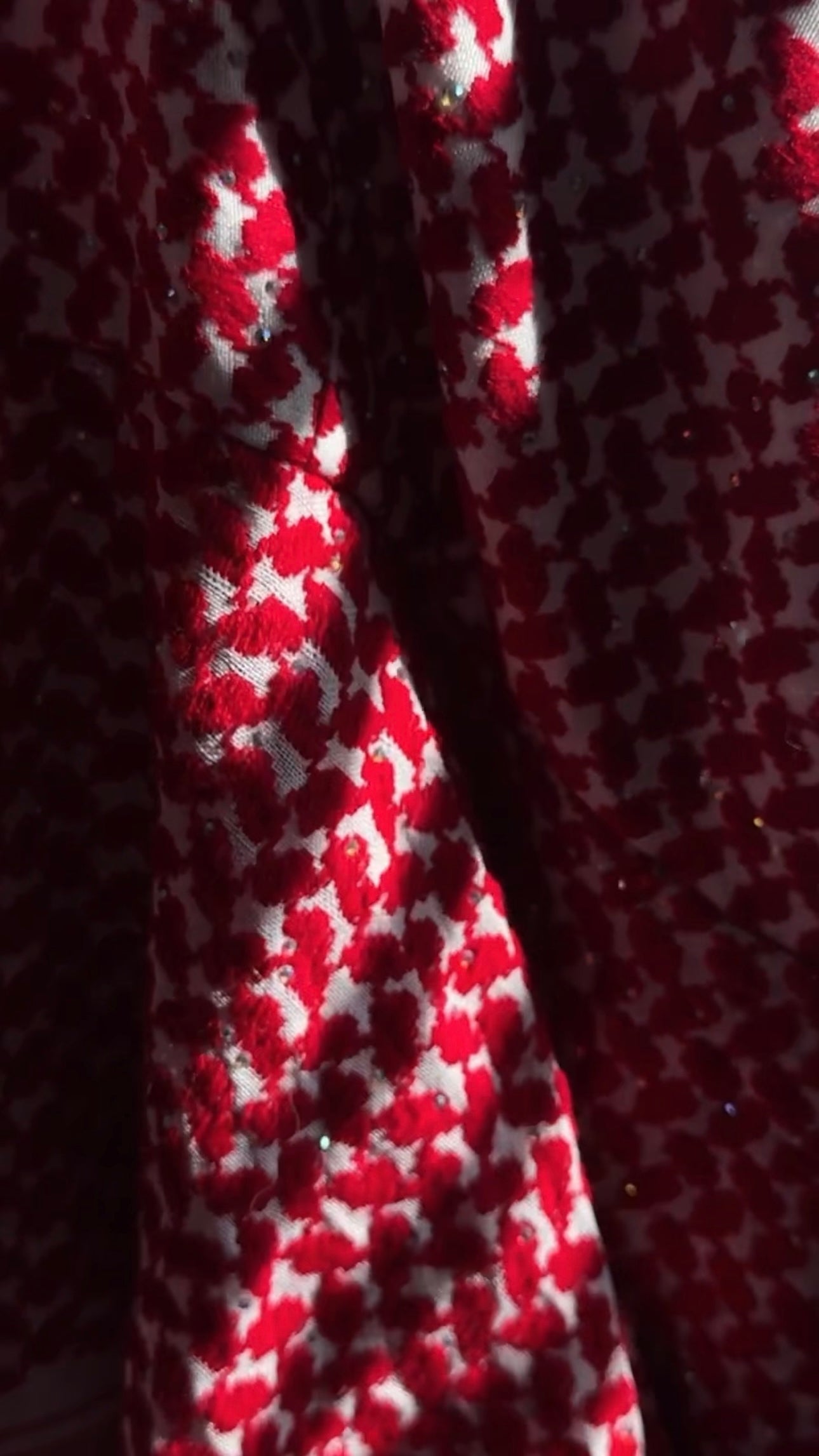 Premium Kuffiyeh Dress - Black & White/Red