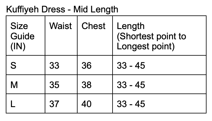 Premium Kuffiyeh Dress - Black & White/Red