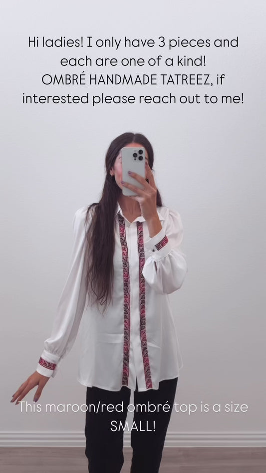 Hand stitched satin top